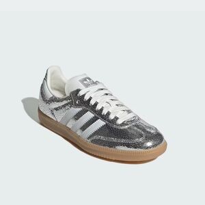 Adidas Samba Silver Metallic Leather Sneakers (Women Size 8.5)